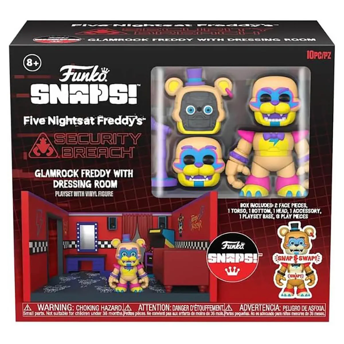 Funko Snaps: Five Nights At Freddy's: Glamrock Freddy With Dressing Room Playset 1
