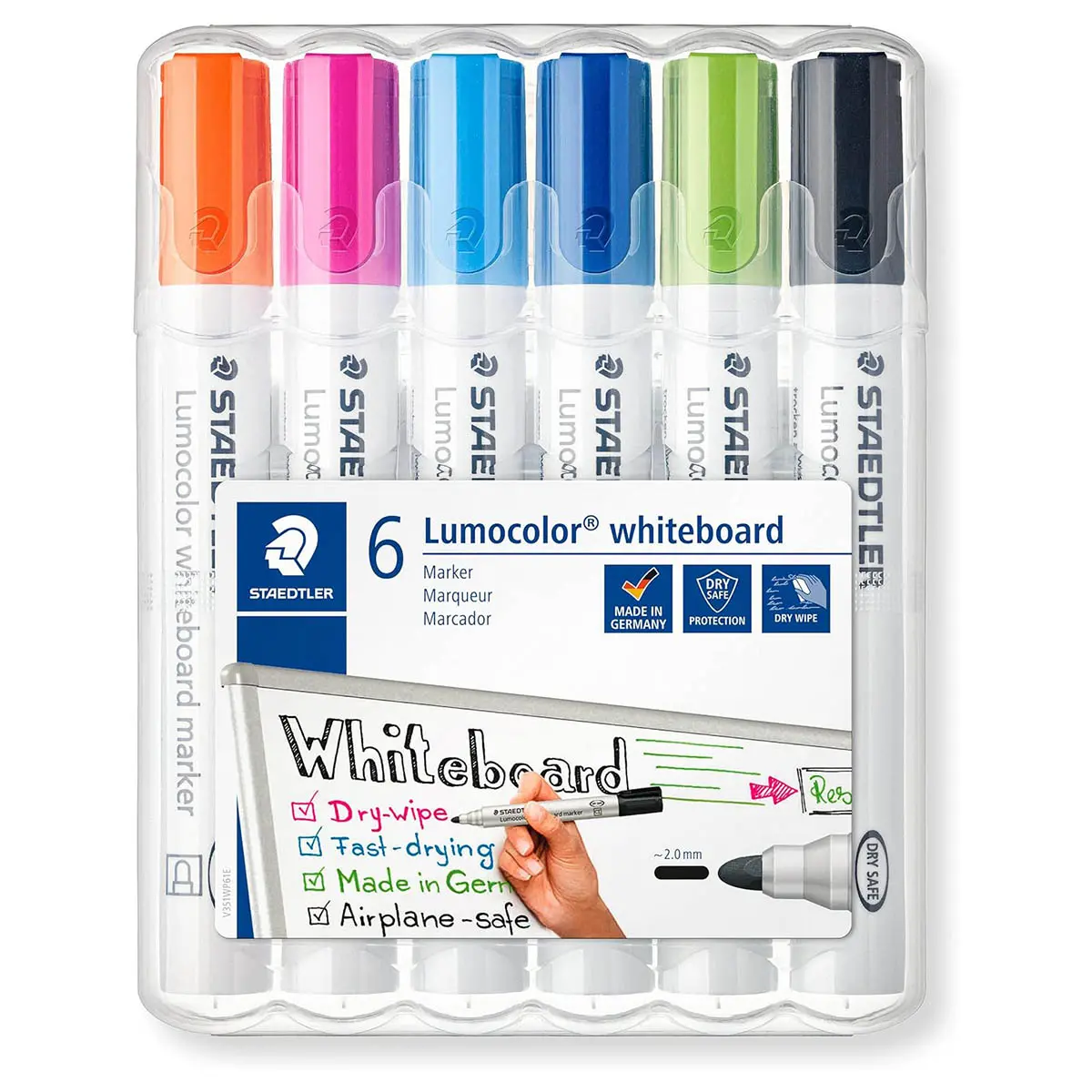 Staedtler Lumocolor Whiteboard Bullet Tip Markers (6 Pack) 1