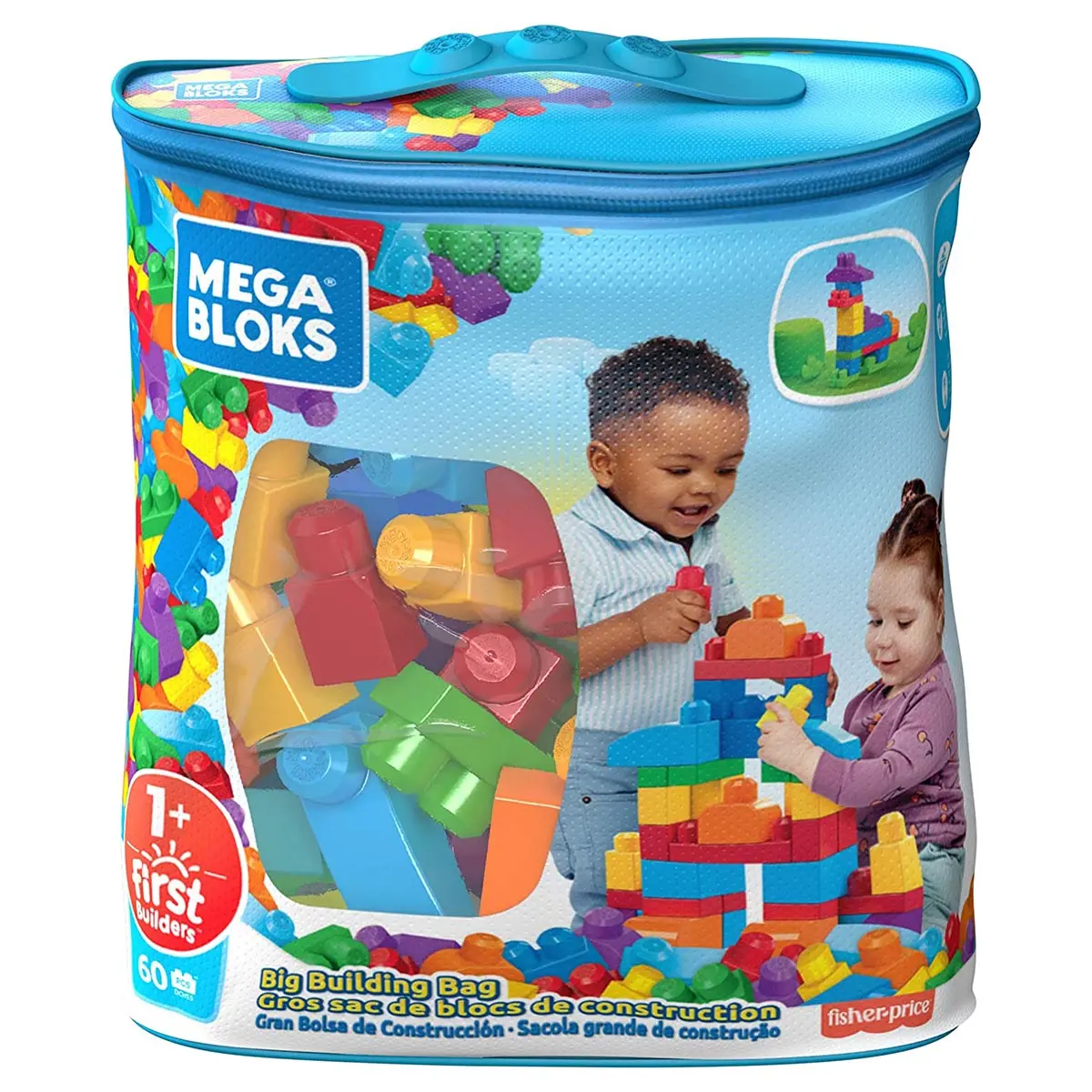 Fisher-Price Mega Bloks First Builders Big Building Bag 60Pc Blue 1