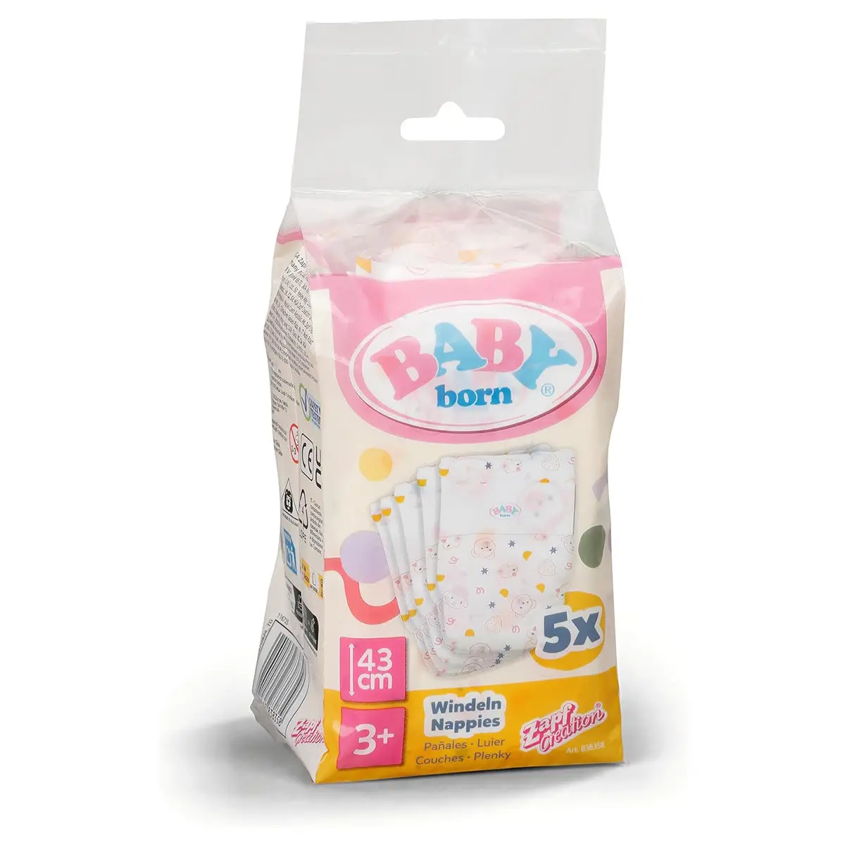 Baby Born Nappies For Up To 43Cm Dolls (5 Pack) 1