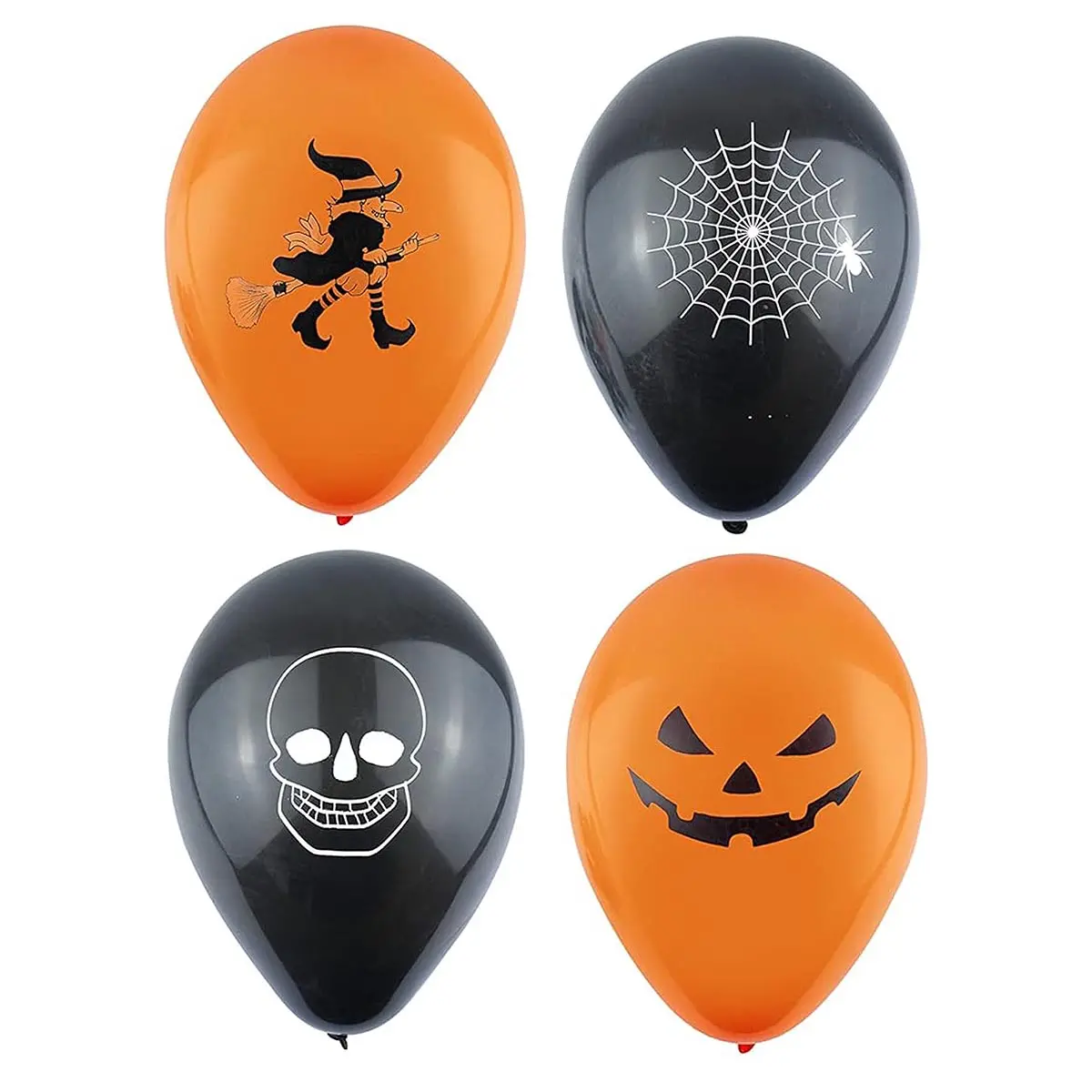 Halloween Balloons 23Cm Orange And Black (12 Pack) 2