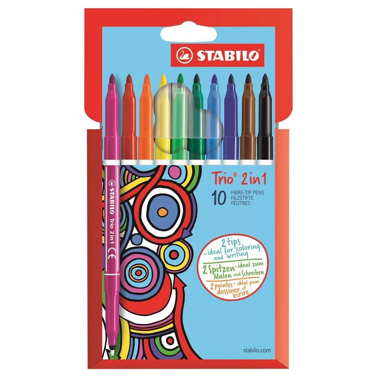 Stabilo Trio 2 In 1 Fibre-Tip Pens (10 Pack) 1