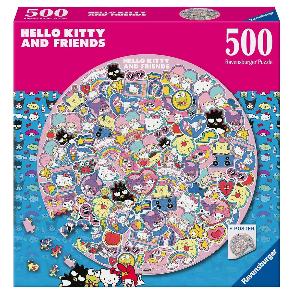 Ravensburger Hello Kitty Circular 500 Piece Jigsaw Puzzle 1