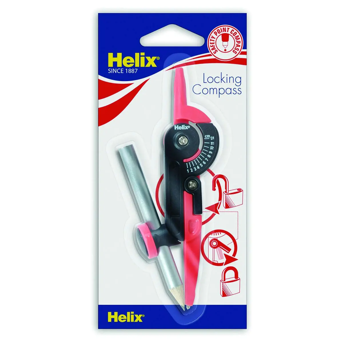 Self-Centring Locking Compass With Safety Point 1