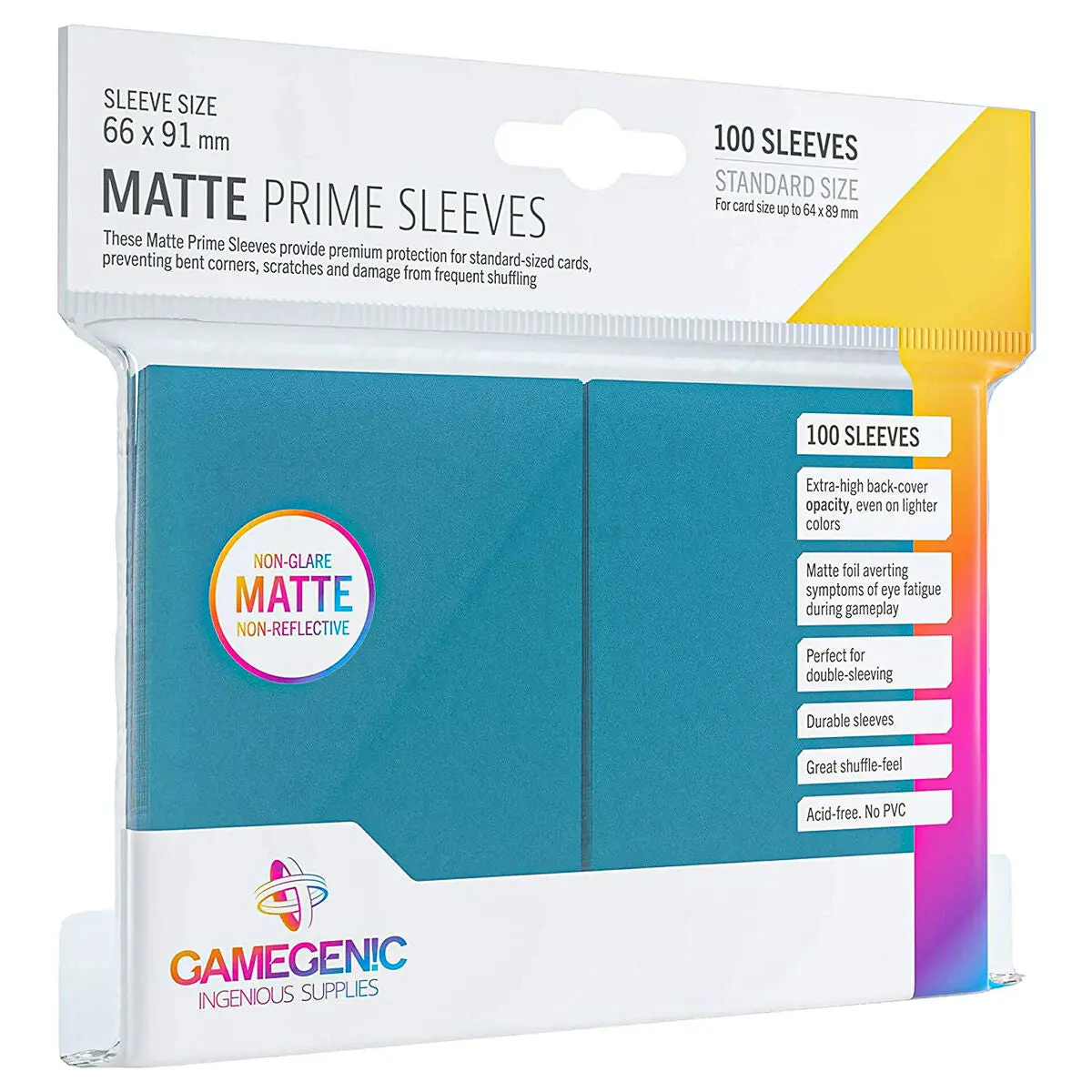 Gamegenic 100 Matte Prime Sleeves For Gaming Cards Blue 1