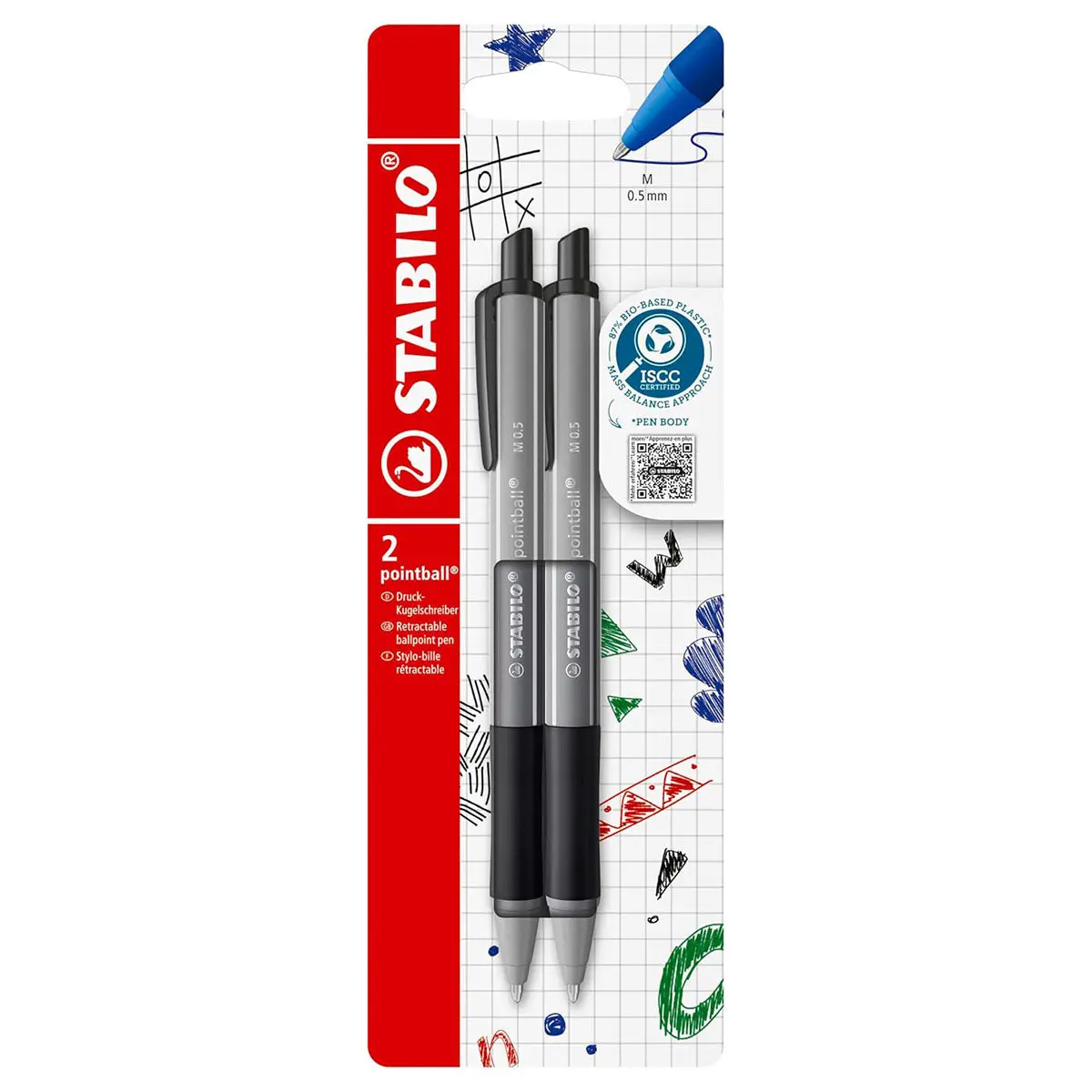 Stabilo Pointball Colorful Ballpoint Pen With Black Ink (2 Pack) 1