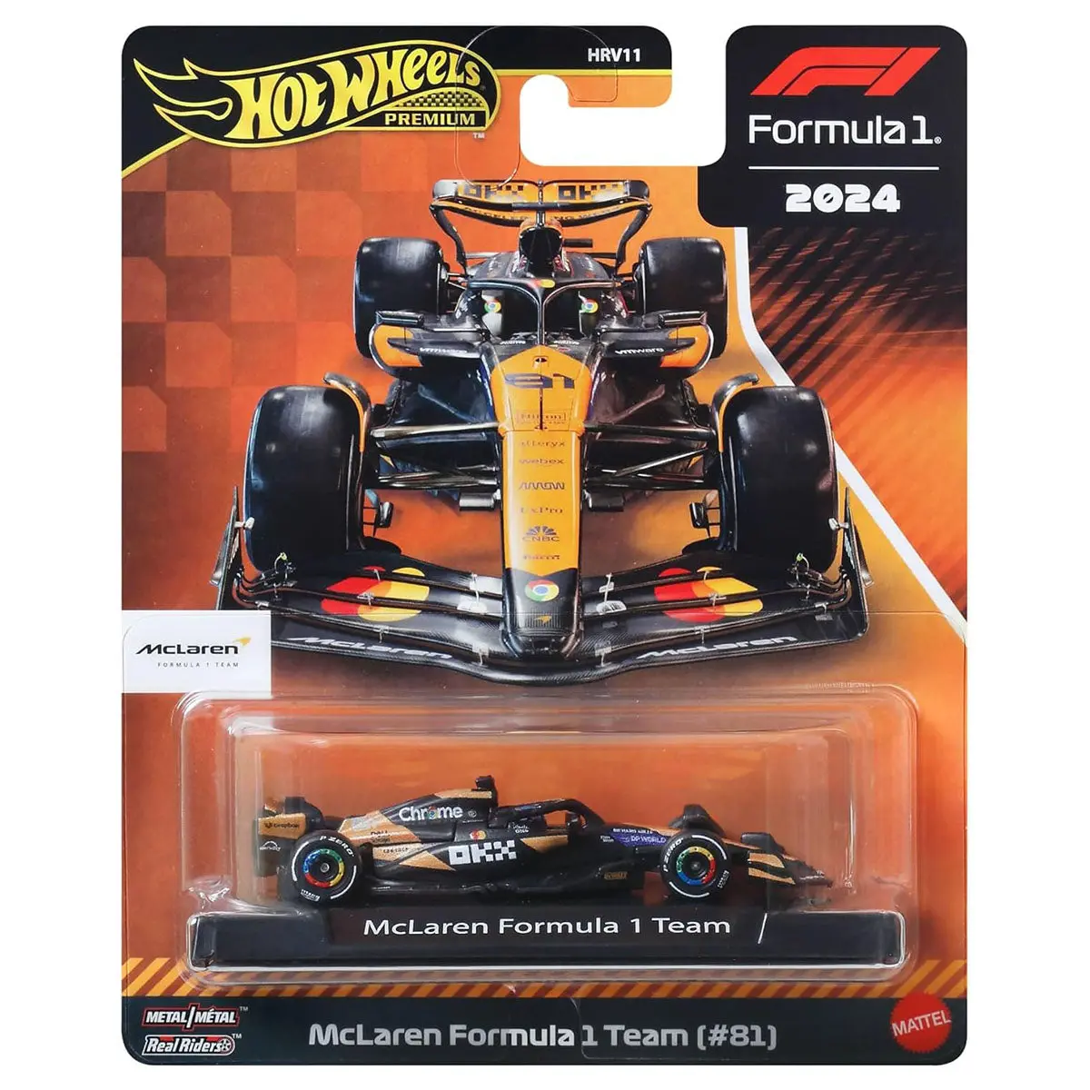 Hot Wheels Premium F1 2024 Mclaren Formula 1 Team #81 Die-Cast Race Car 1