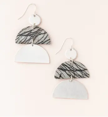 Stone Half Moon Earring 1