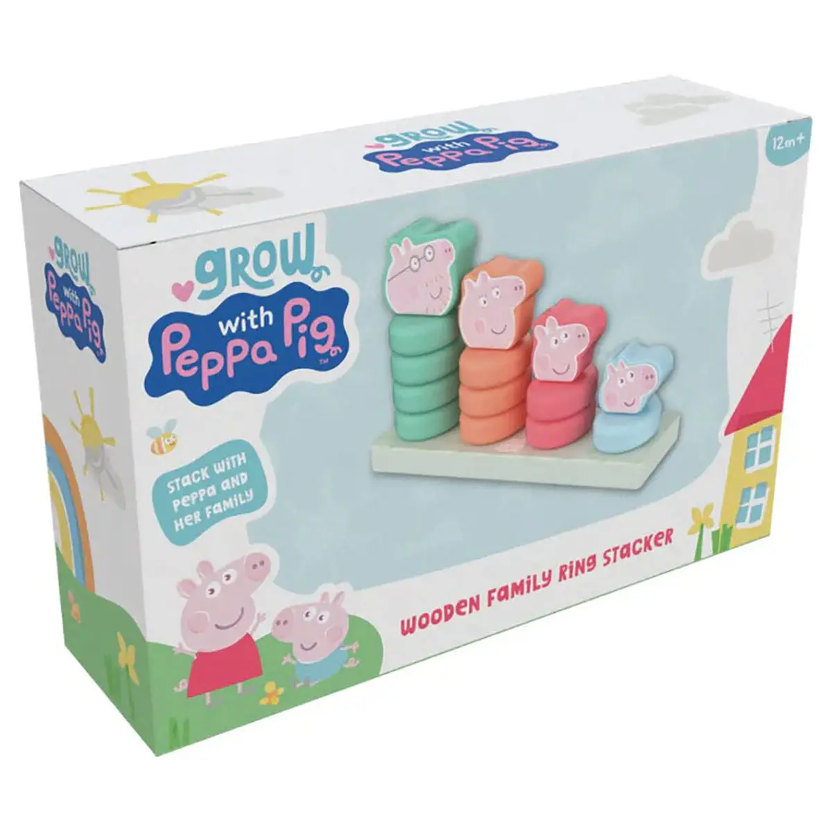 Grow With Peppa Pig Wooden Family Ring Stacker Set 1