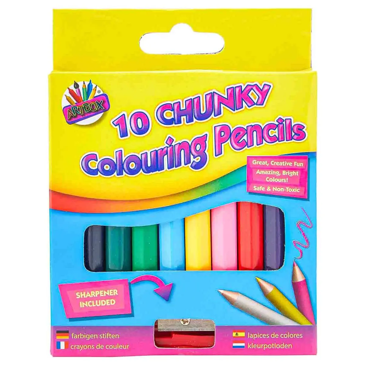 Artbox 10 Chunky Colouring Pencils With Sharpener 1