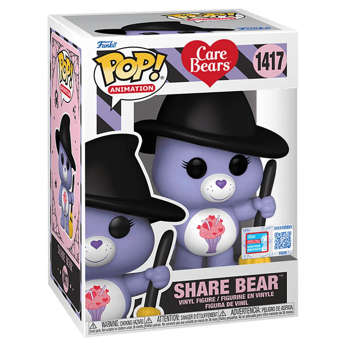 Funko Pop! Animation: Care Bears: Share Bear (Witch) Vinyl Figure #1417 Nycc 2024 Limited Edition Shared Retailer Exclusive 1