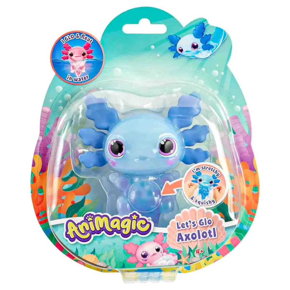 Animagic Let's Glo Axolotl Blue Interactive Pet 1