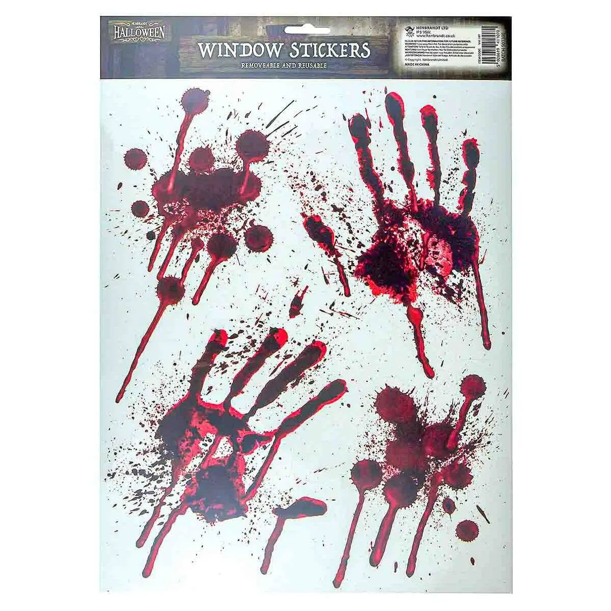 Halloween Bloody Hand Window Stickers 1