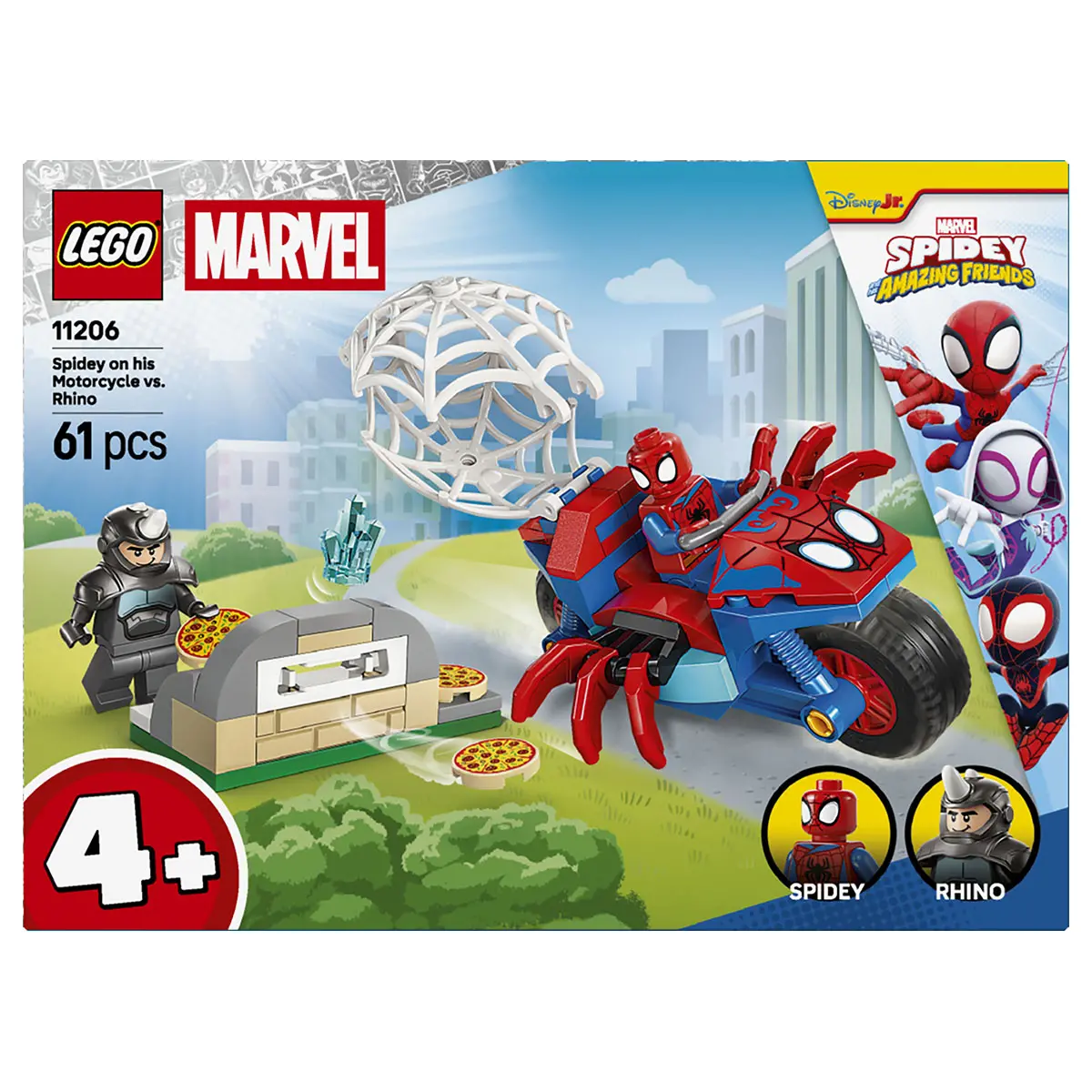 Lego Marvel Spidey On His Motorcycle Vs. Rhino 11206 Building Set 1