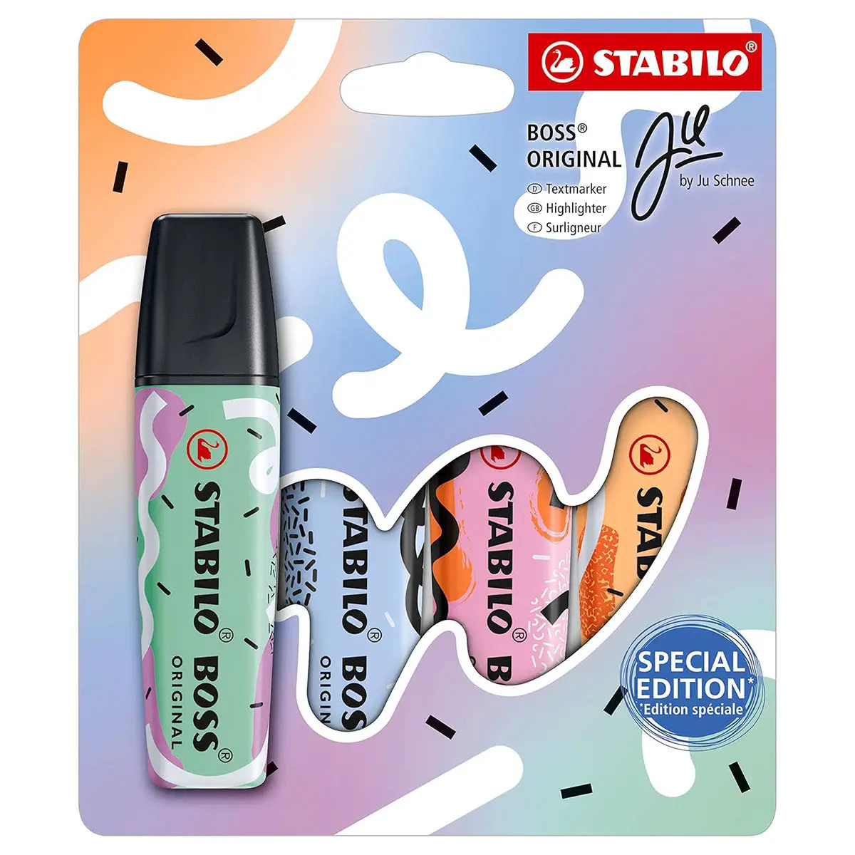 Stabilo Boss Original Ju By Ju Schnee Special Edition Highlighters (4 Pack) 1