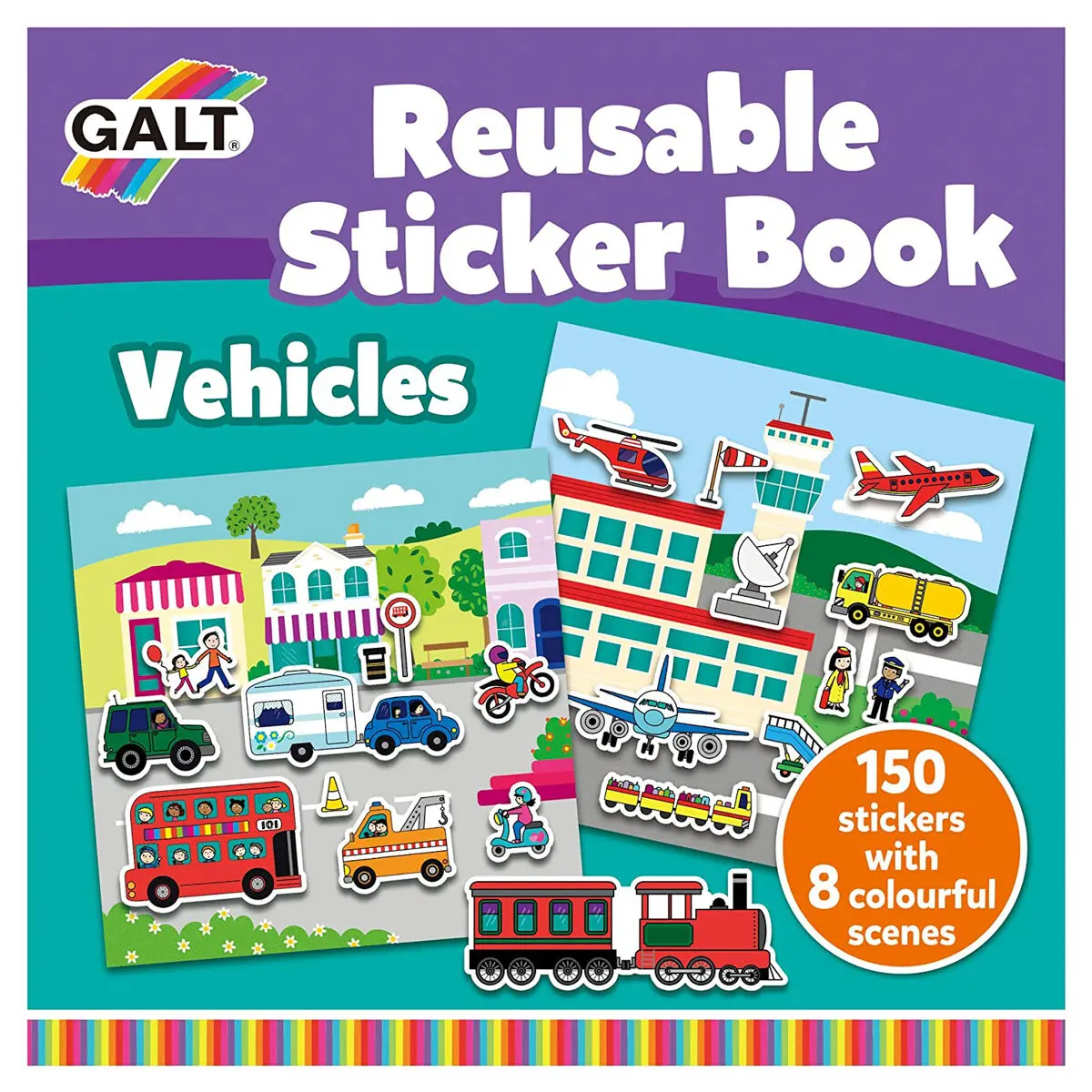 Galt Reusable Sticker Book Vehicles 1