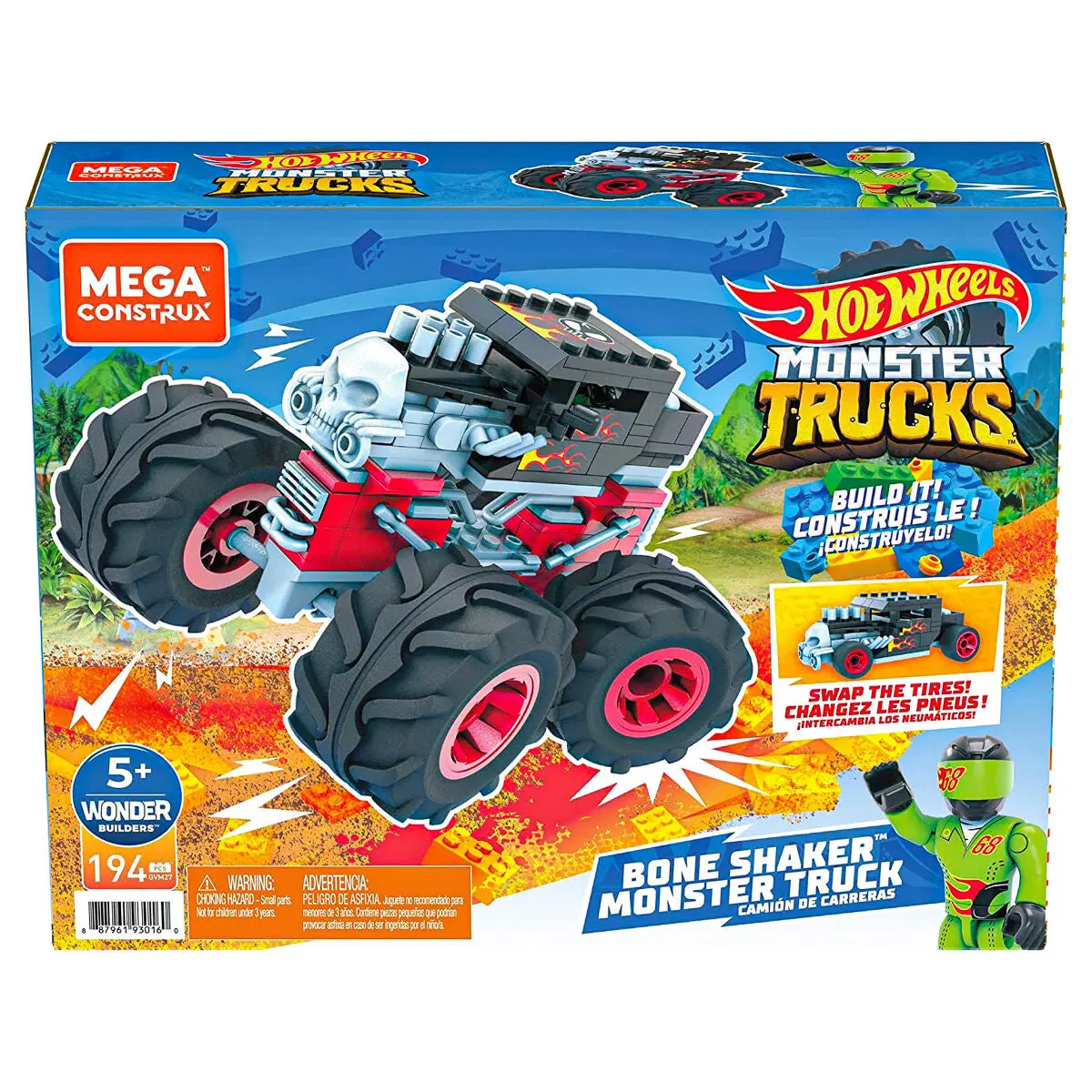 Mattel Monster Trucks Bone Shaker Monster Truck Building Set 1