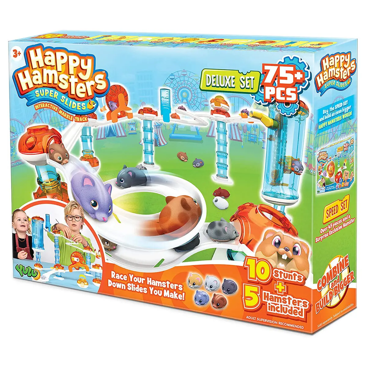 Happy Hamsters Super Slides Interactive Marble Track Deluxe Set 1