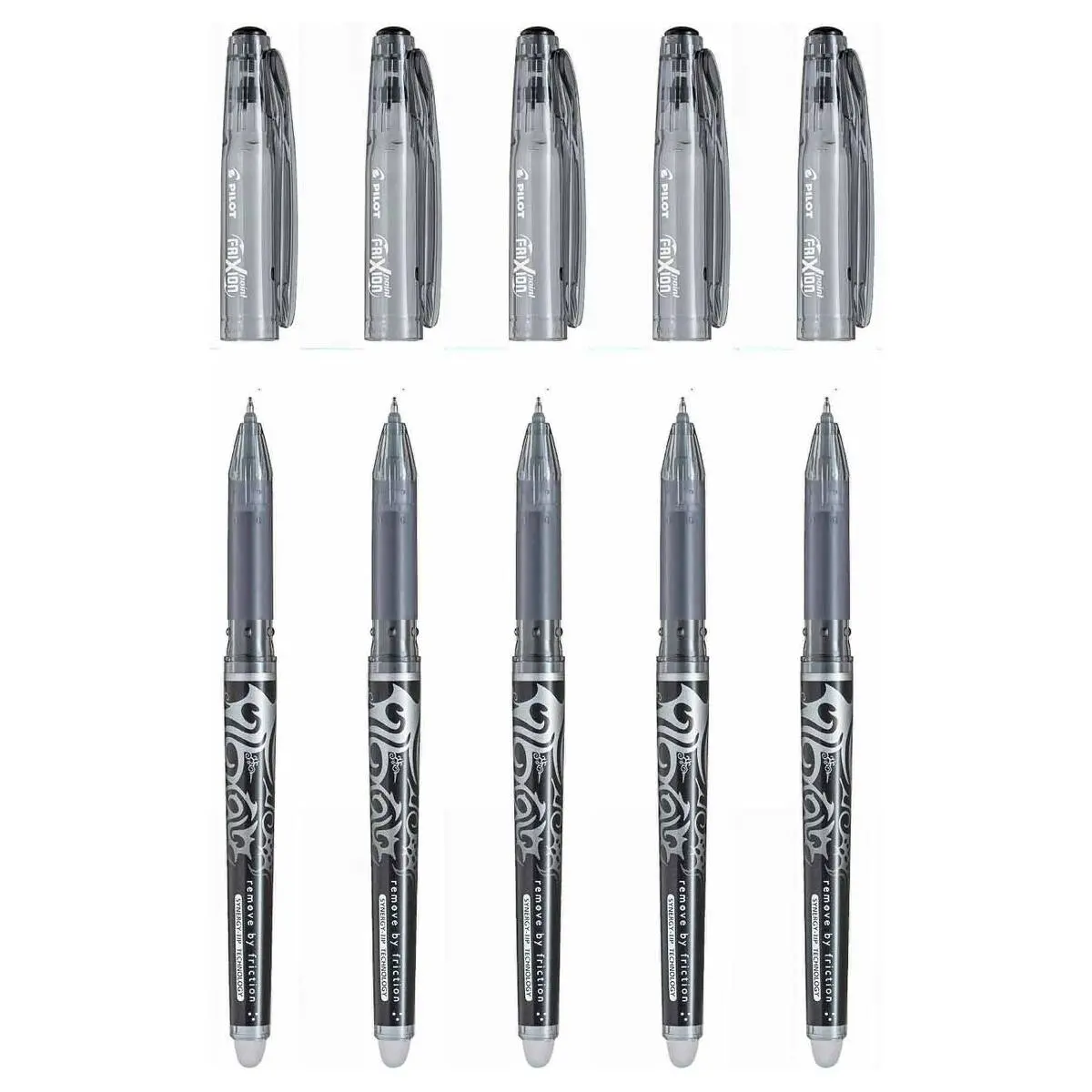 Pilot Frixion Point F 0.5 Erasable Black Gel Ink Rollerball Pen (5 Pack) 2