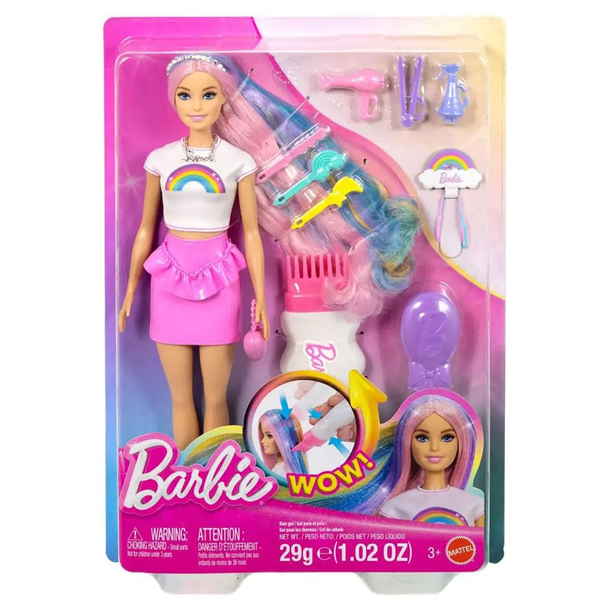 Barbie Style Rainbow Sparkle Hair Doll 1