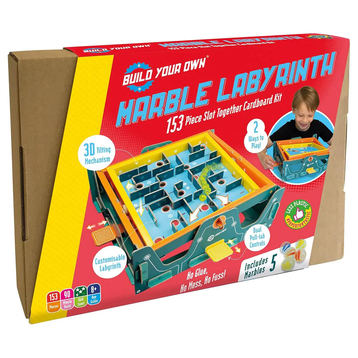 Build Your Own Marble Labyrinth Slot Together Cardboard Kit 1