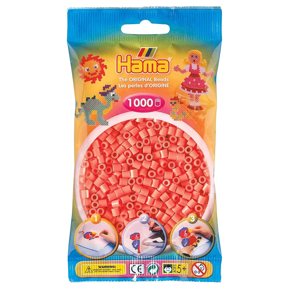 Hama  Pastel Red Midi Beads (1000 Pack) 1
