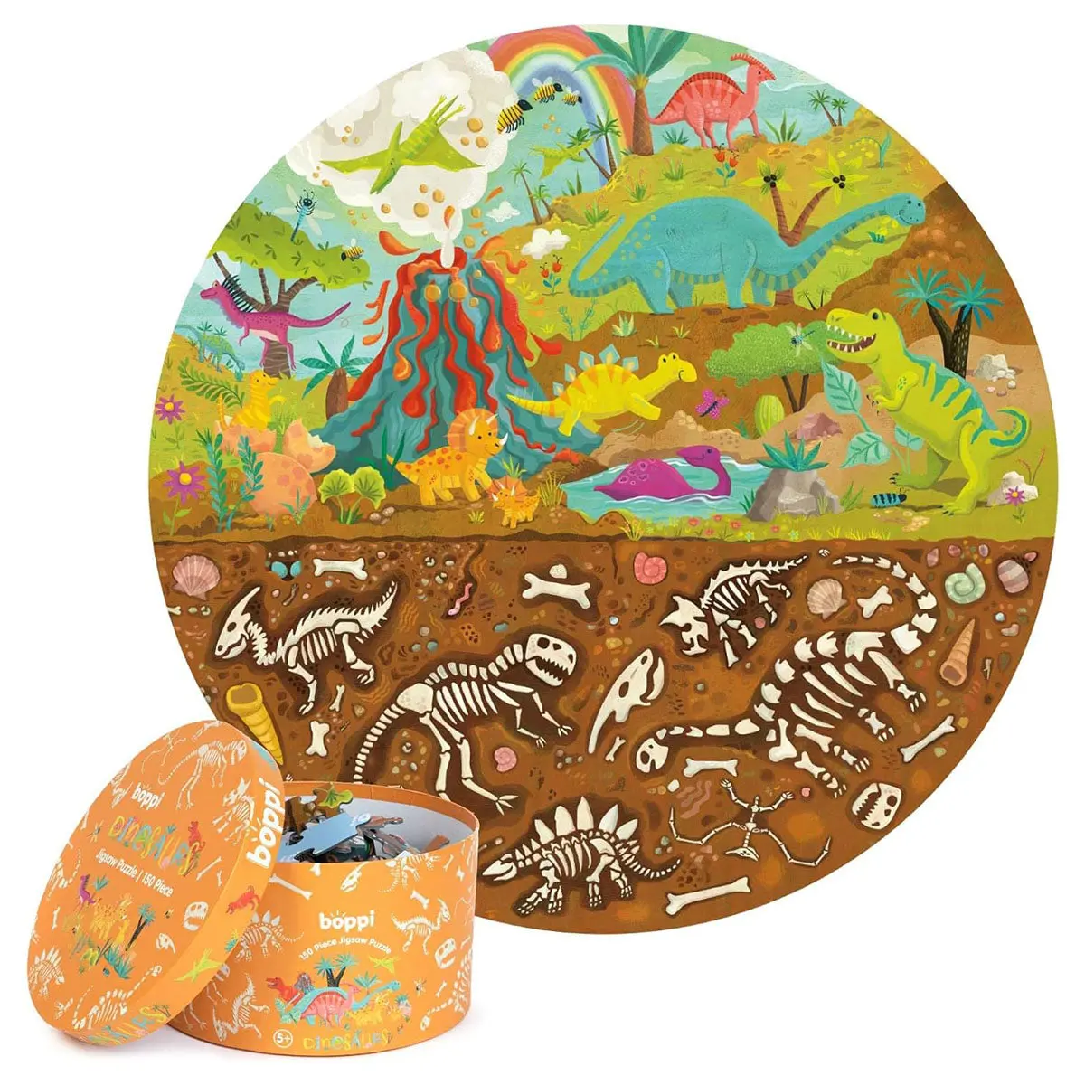 Boppi Dinosaur 150 Piece Round Jigsaw Puzzle 1