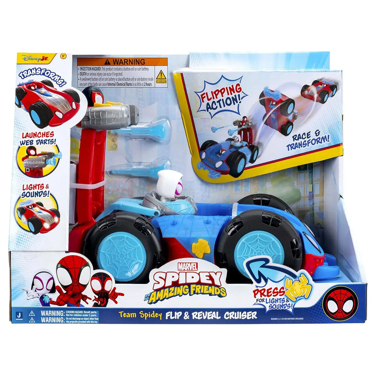 Marvel Spidey And His Amazing Friends: Team Spidey Flip & Reveal Cruiser Vehicle 1