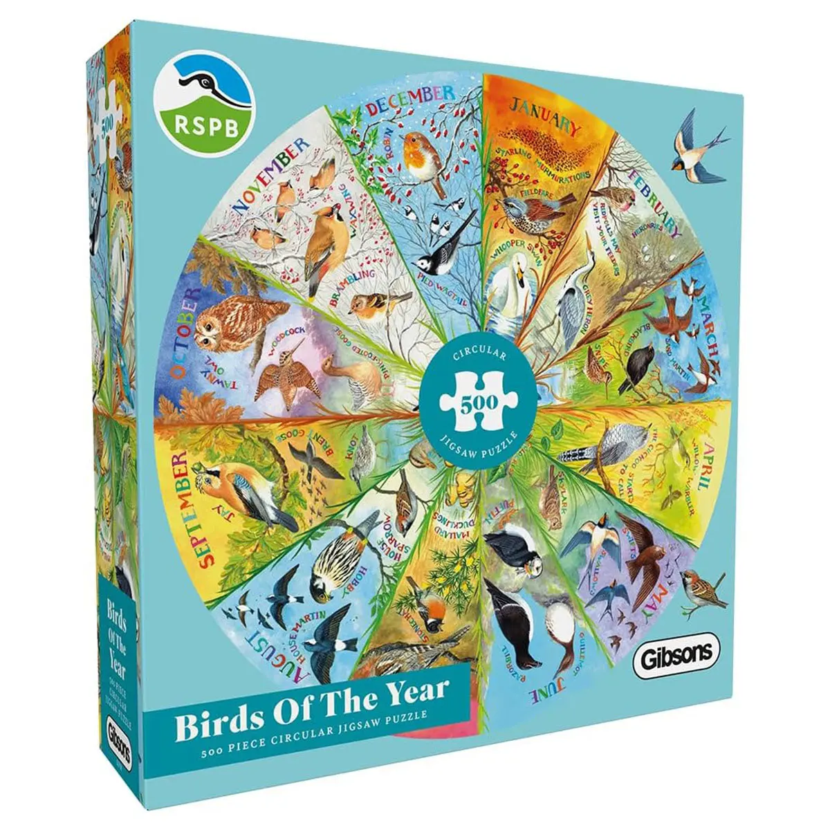 Gibsons Rspb Birds Of The Year 500 Piece Circular Jigsaw Puzzle 1