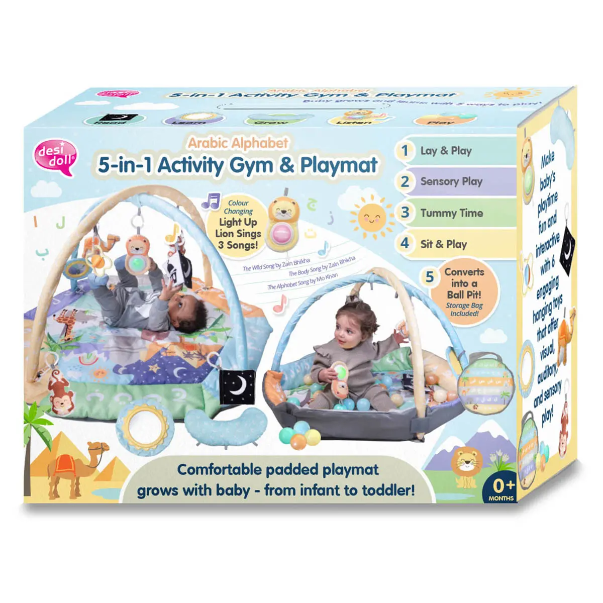 Desi Doll Arabic Alphabet 5-In-1 Activity Gym & Playmat 1