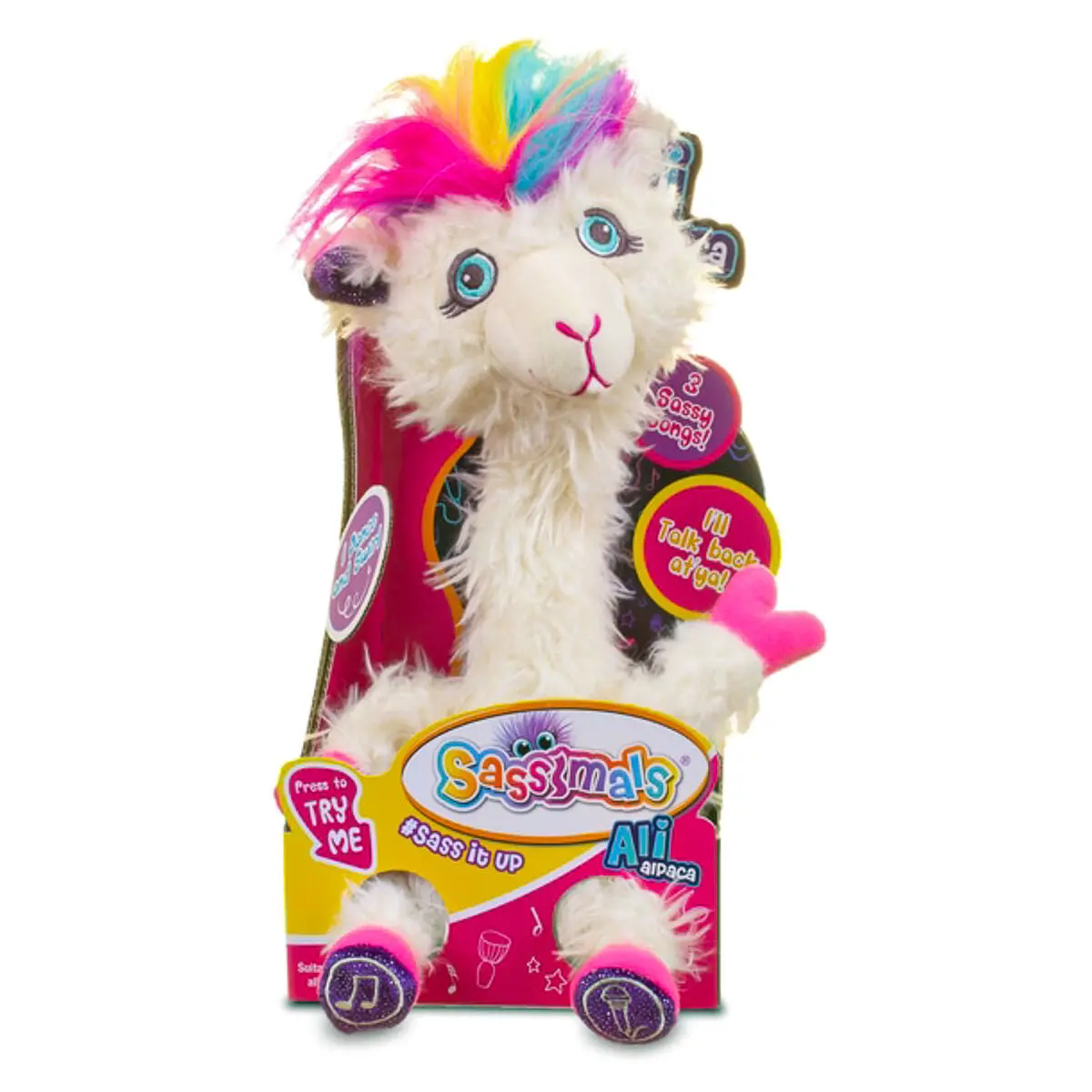 Golden Bear Sassimals Ali Alpaca Interactive Soft Toy 1