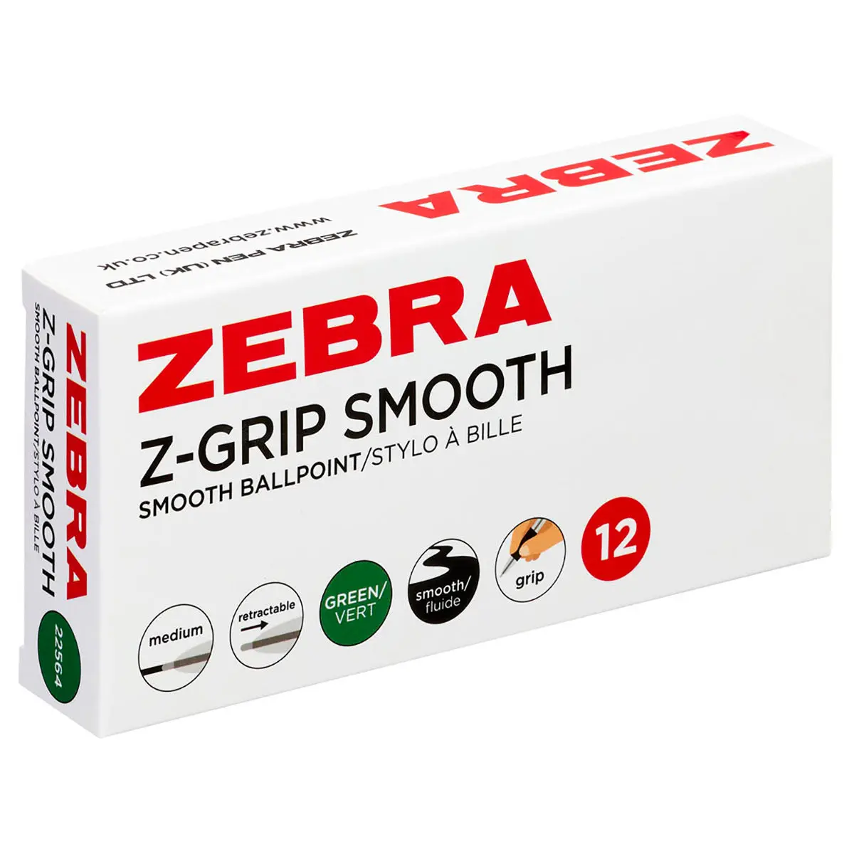Zebra Pen Z Grip Green Pens Ballpoint Med Point 12Pk 1