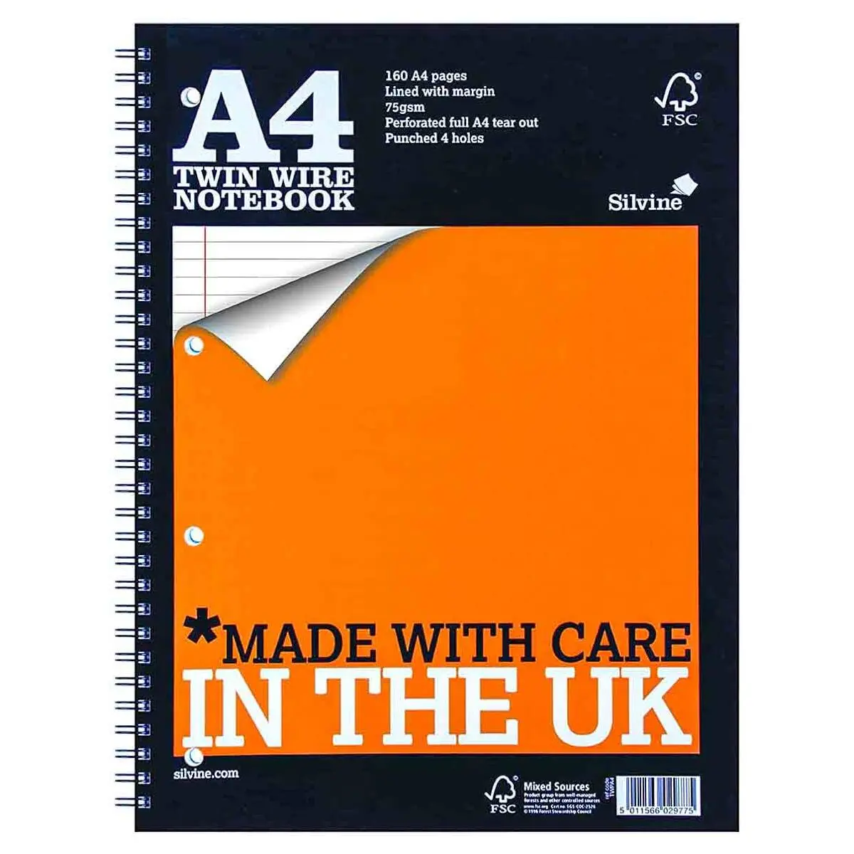 Silvine Made With Care In The Uk A4 Twin Wire Notebook 160 Pages 1