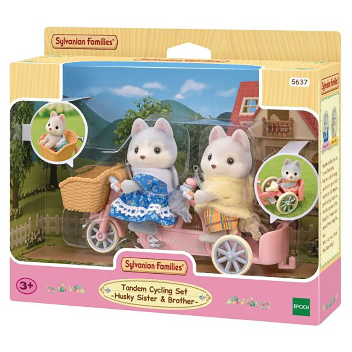 Sylvanian Families Tandem Cycling Set - Husky Sister & Brother 1