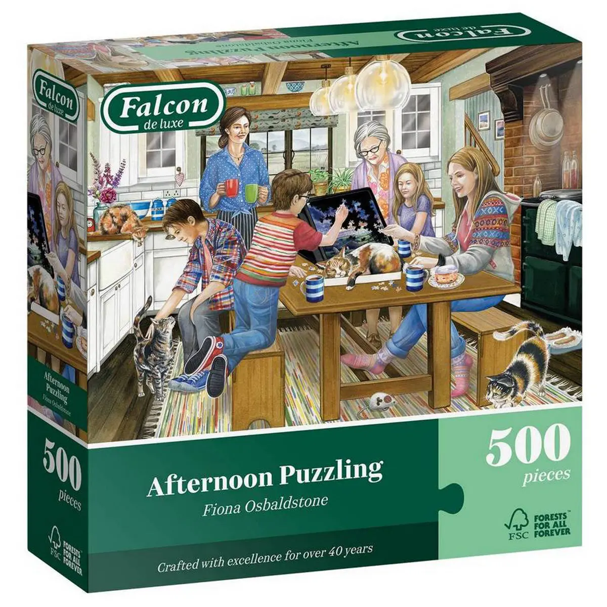 Falcon De Luxe Afternoon Puzzling 500 Piece Jigsaw Puzzle 1