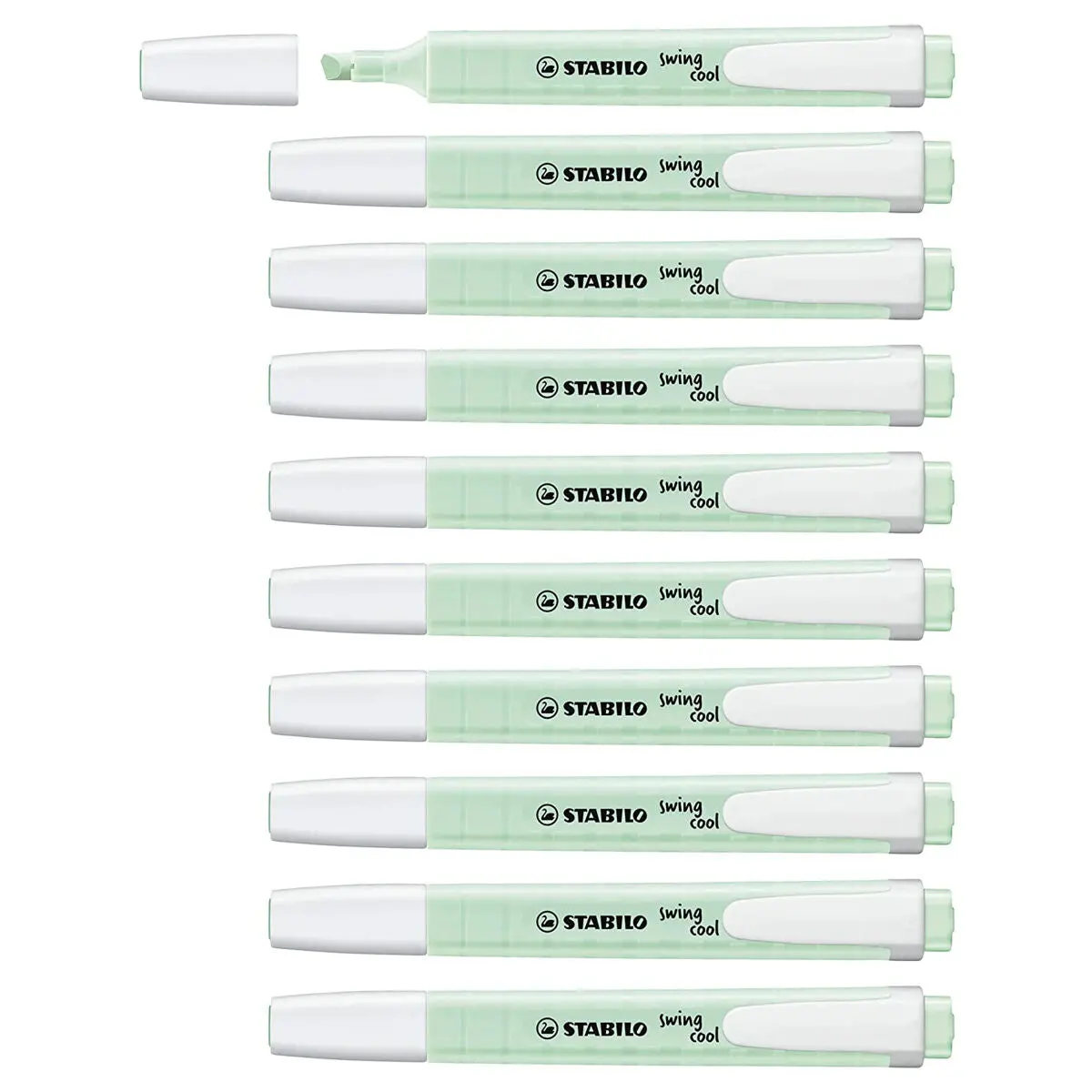 Stabilo Swing Cool Pastel Hint Of Mint Highlighter Box Of 10 1