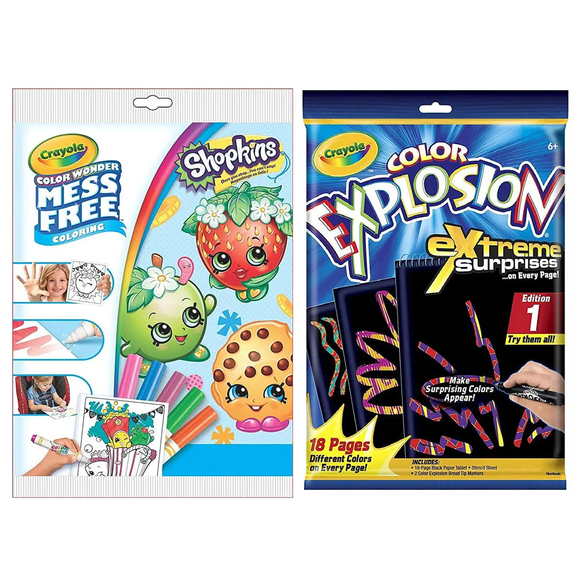 Crayola Color Wonder Mess Free Colouring Shopkins & Color Explosion (Pack Of 2) 1
