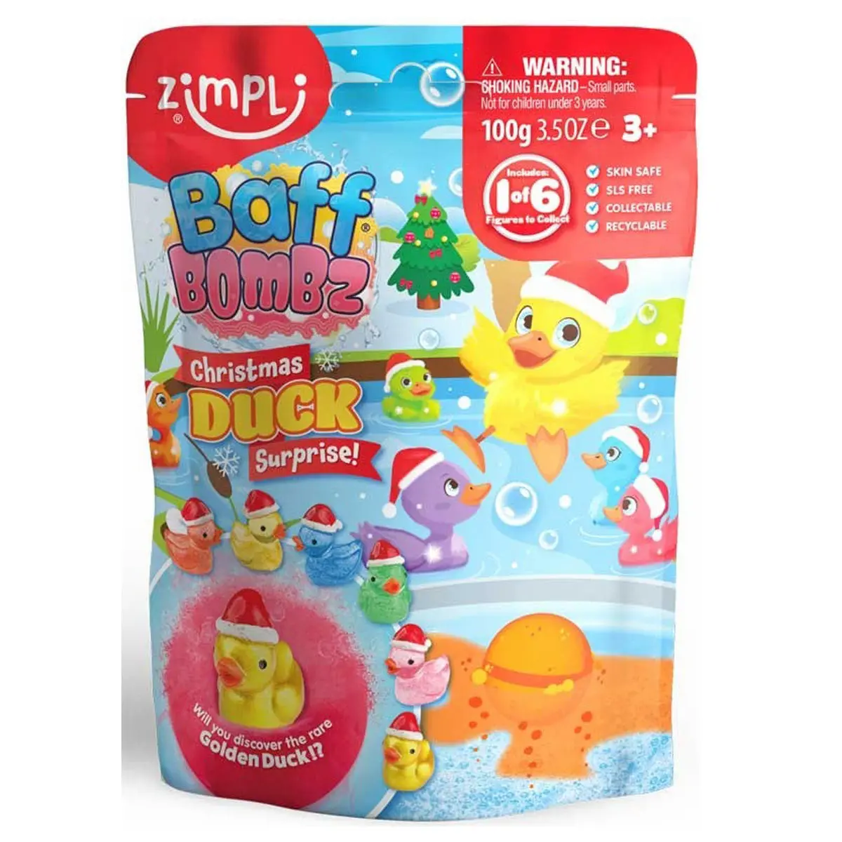 Baff Bombz Christmas Duck Surprise Bath Toy (Styles Vary) 1