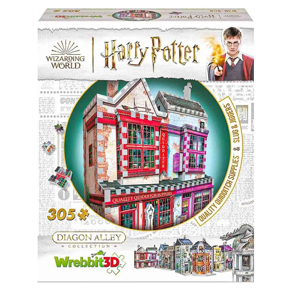 Wrebbit 3D Harry P:Otter: Diagon Alley Collection: Quidditch Supplies & Slug & Jiggers 305 Piece Puzzle 1
