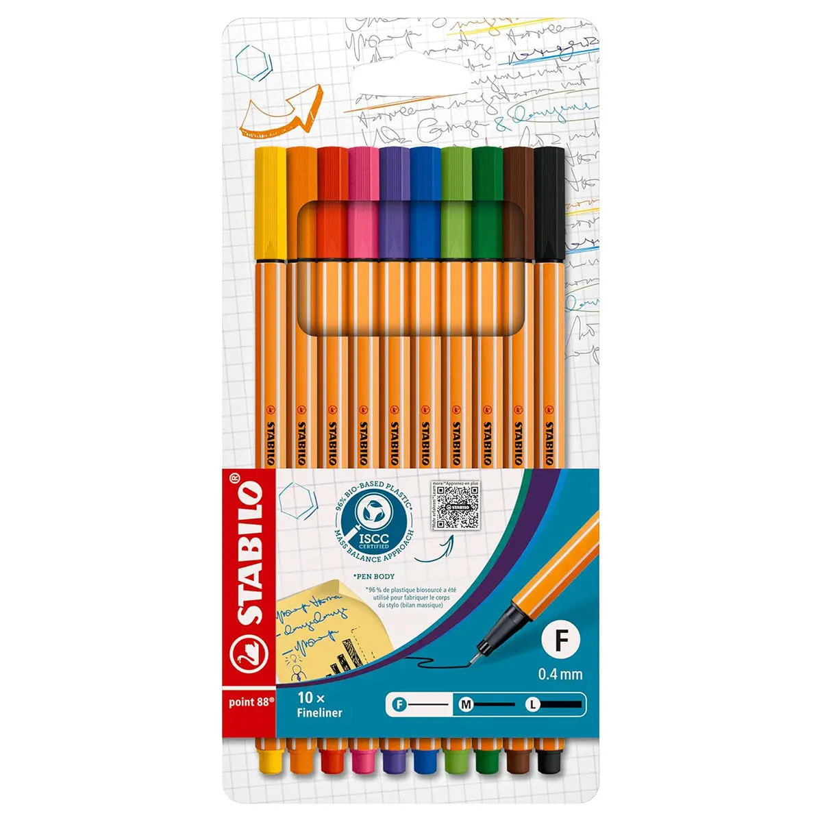 Stabilo Point 88 Fineliner Pen In Assorted Colours (10 Pack) 1