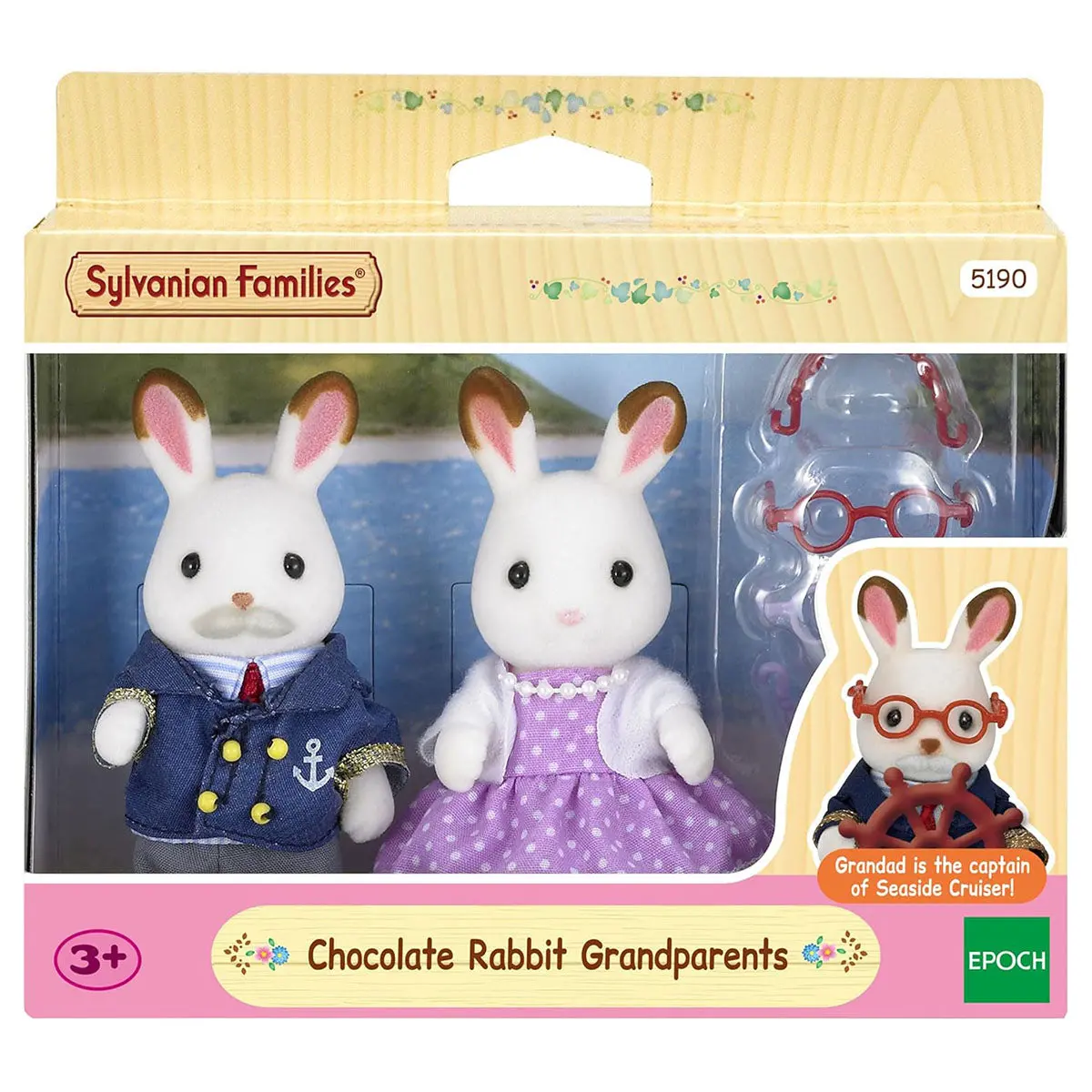 Sylvanian Families Chocolate Rabbit Grandparents Dolls 1