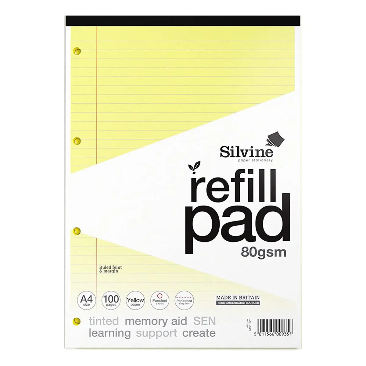 Silvine Sen Yellow A4 Refill Pad 100 Pages 1