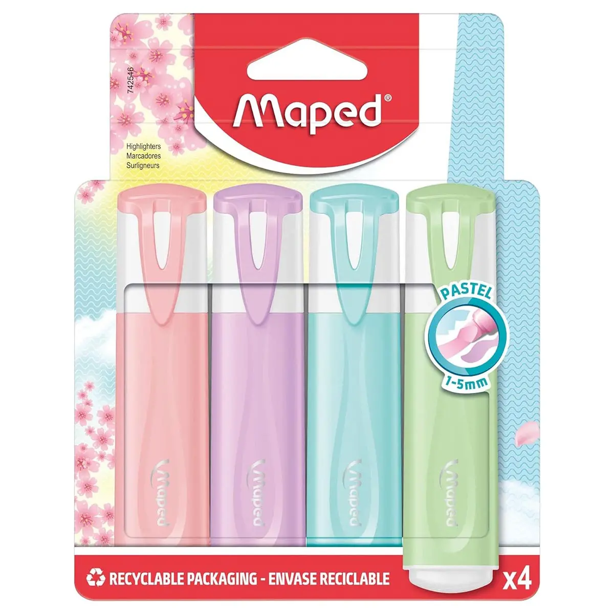 Maped Pastel Highlighters 4 Pack (Styles Vary) 1