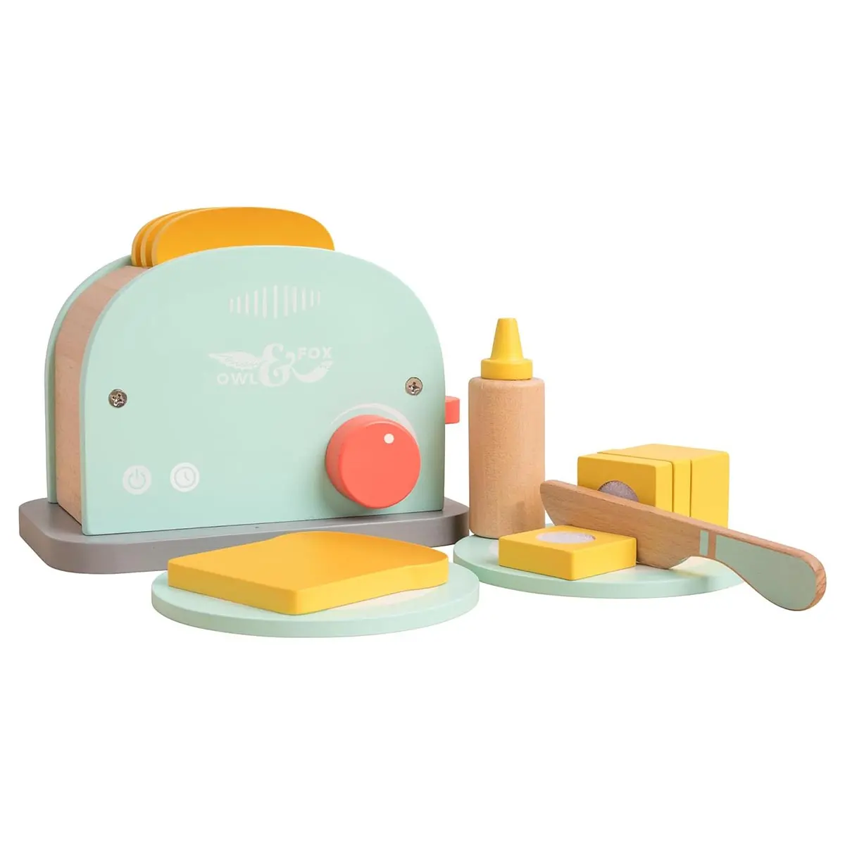 Tp Owl & Fox Wooden Toaster Set 1