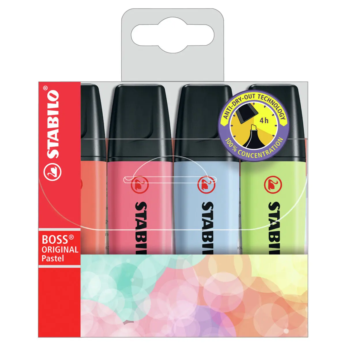 Stabilo Boss Original Pastel Assorted Colours Highlighter Wallet Pack Of 4 1
