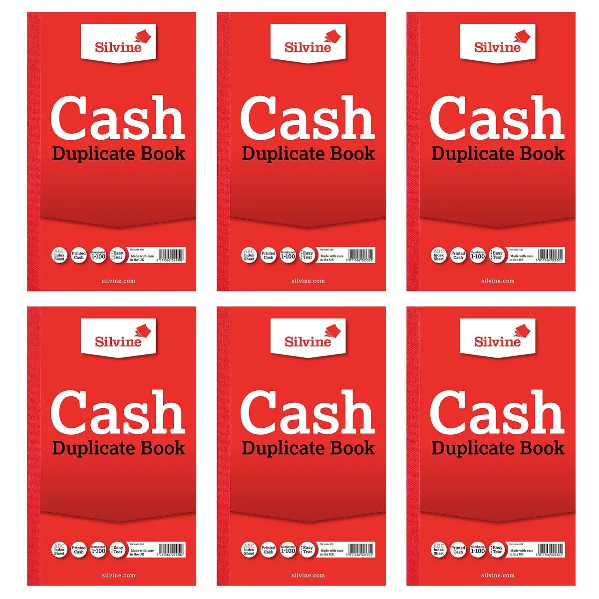 Silvine Cash Duplicate Book 8 X 5" (6 Pack) 1