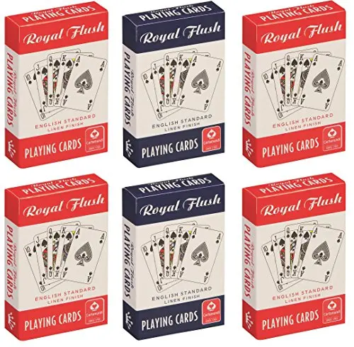 Royal Flush English Standard Linen Finish Playing Cards (6 Pack) 1