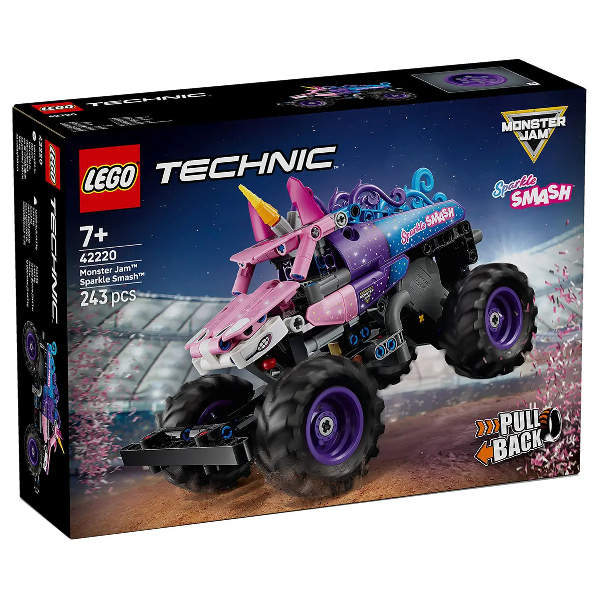 Lego Technic Monster Jam Sparkle Smash Pull-Back Truck Building Set 1