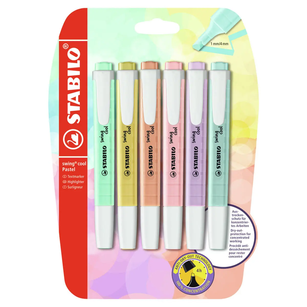Stabilo Swing Cool Pastel Assorted Colours Highlighter Pack Of 6 1