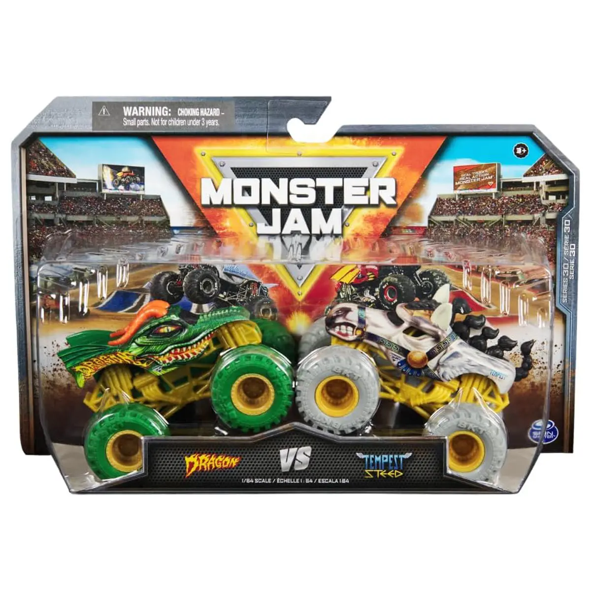 Monster Jam Dragon Vs Tempest Steed 1:64 Die-Cast Vehicles (2 Pack) 1